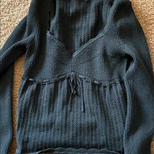 Wilfred Midnight Black Knit Crop Top